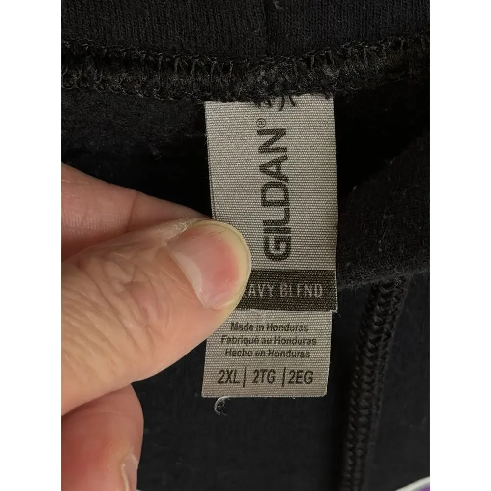 Black with Purple Paranormal Graphic on Gildan Hoodie Size 2XL - Picture 5 of 6